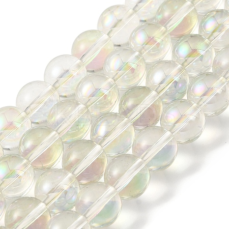 Transparent Electroplate Glass Beads Strands GLAA-T032-T8mm-C10-1