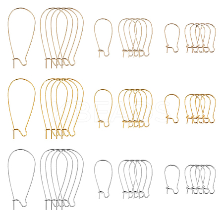 90Pcs 9 Styles Brass Hoop Earrings Findings DIY-GA0007-79-1