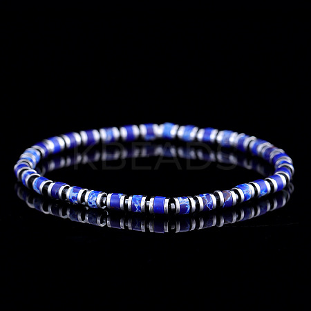 Natural & Dyed Imperial Jasper Beaded Stretch Bracelets for Men GC1206-5-1