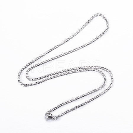 Non-Tarnish 304 Stainless Steel Curb Chain Necklaces LS-NJEW-K099-04P-1