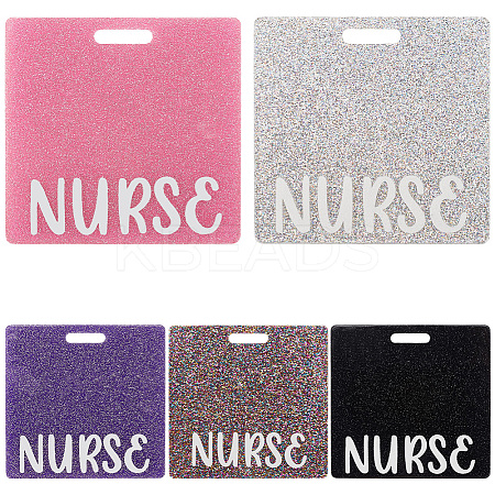 5Pcs 5 Colors Acrylic Big Pendants MACR-CN0001-01B-1