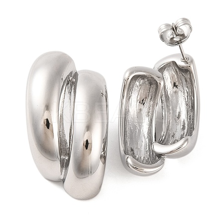 Non-Tarnish 304 Stainless Steel Stud Earrings EJEW-G395-01P-1