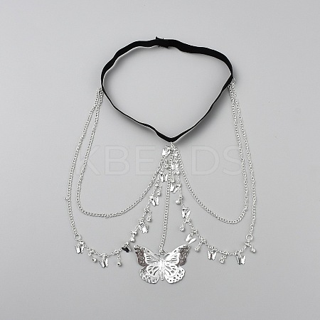 Alloy Sexy Elastic Multilayer Tassel Butterfly Leg Chain FIND-WH0152-847-1