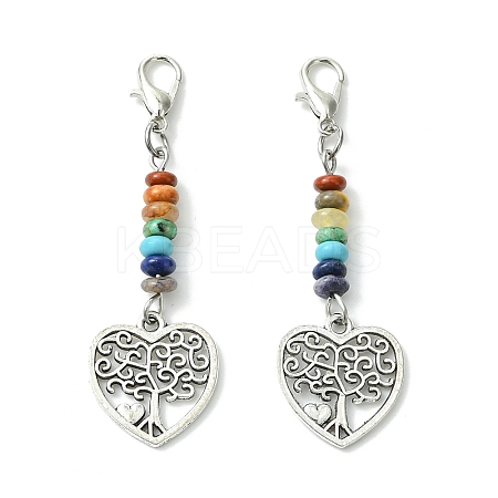 Alloy Tree of Life Pendant Decorations HJEW-JM01383-03-1