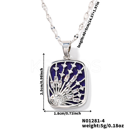 Minimalist Brass Enamel Star Pendant Dapped Chain Necklaces for Women NQ0140-2-1