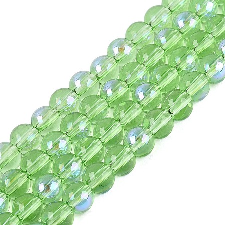 Transparent Electroplate Glass Beads Strands LS-EGLA-Q132-6MM-01A-20-1
