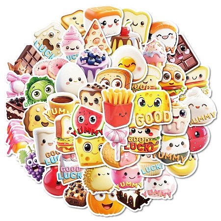 50Pcs Cartoon Food Paper Sticker LS-STIC-C012-11-1