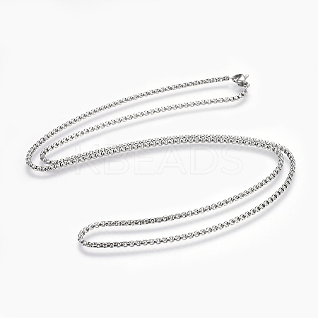 Non-Tarnish 304 Stainless Steel Box chain Necklaces LS-NJEW-F242-13P-D-1