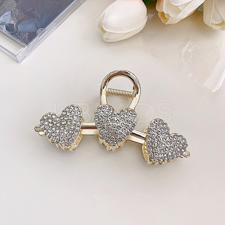 Heart Alloy Rhinestone Large Claw Hair Clips PW23032116566-1