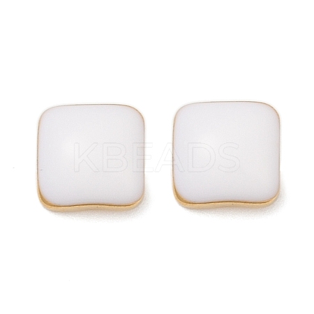 304 Stainless Steel Enamel Stud Earrings EJEW-U045-02G-01-1