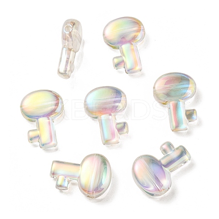 UV Plating Rainbow Iridescent Transparent Acrylic Beads OACR-C007-05C-1
