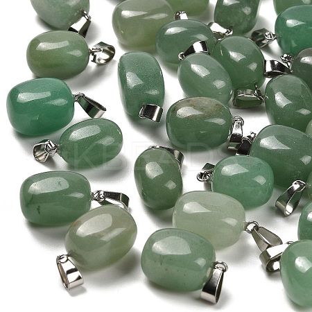 Natural Green Aventurine Pendants G-Z067-03P-04-1