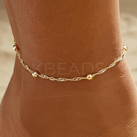 Brass Singapore Chain Anklets for Women FS-WGB1635-03-1