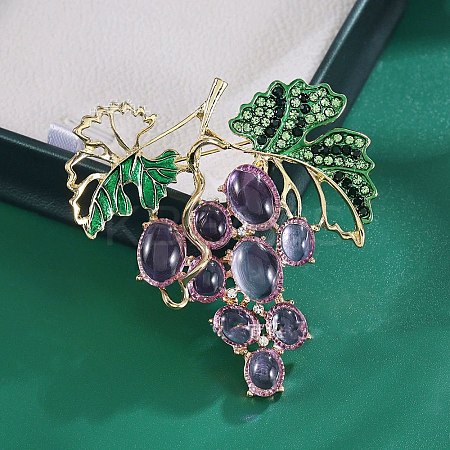Resin Rhinestone Brooch LS-JEWB-K027-09G-1