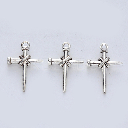 Tibetan Style Alloy Pendants TIBE-R316-109AS-RS-1