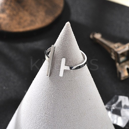 304 Stainless Steel Open Cuff Rings for Women LS-RJEW-S395-02P-1