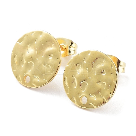 201 Stainless Steel Flat Round Stud Earring Findings STAS-K259-19C-G-1