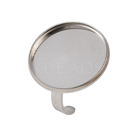 304 Stainless Steel Cuff Ring Components STAS-D372-07P-08-1