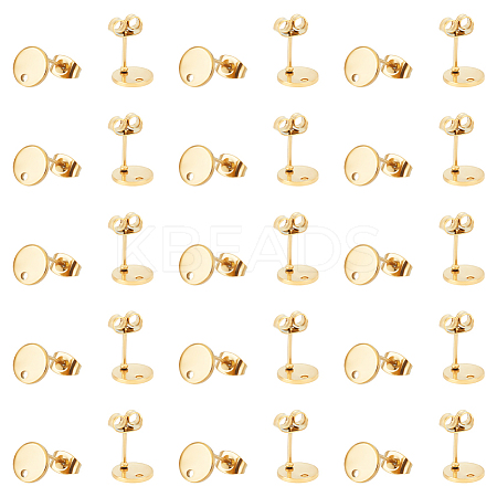 PVD Vacuum Plating 304 Stainless Steel Stud Earring Findings STAS-UN0016-05A-G-1