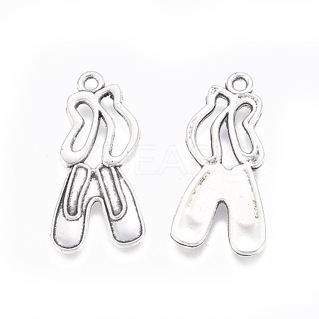 Tibetan Style Alloy Dance Shoes Pendants TIBEP-844-AS-FF-1