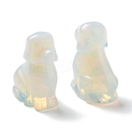 Opalite Carved Dog Figurines DJEW-F025-01F-1