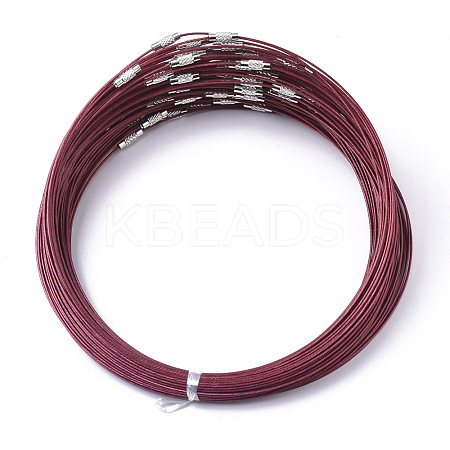 Stainless Steel Wire Necklace Cord DIY Jewelry Making X-TWIR-R003-09-1