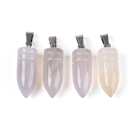 Natural Grey Agate Pendants G-N349-16P-08-1