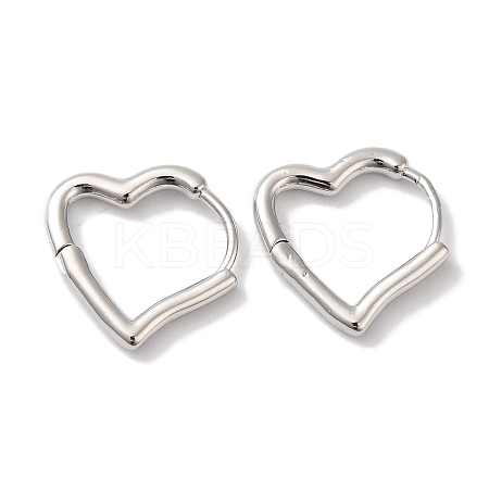 Heart Brass Hoop Earrings for Women EJEW-U008-16P-1