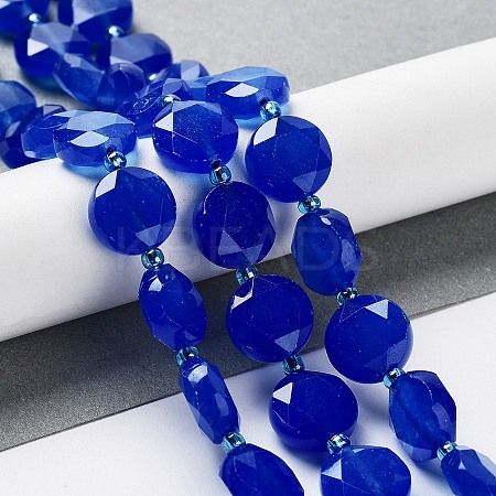 Natural Blue Agate Beads Strands G-NH0004-002A-1