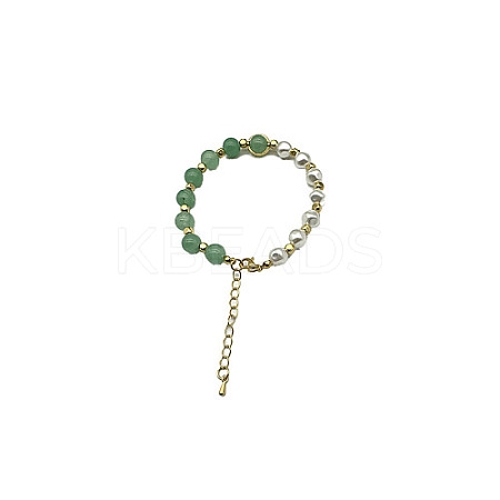 Natural Green Aventurine Round Beaded Bracelet NC1314-11-1