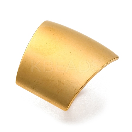 Anti-Tarnish 304 Stainless Steel Trapezoid Open Cuff Rings RJEW-M047-01G-1