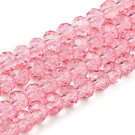 Transparent Baking Paint Glass Beads Strands DGLA-A034-T6mm-D08-1