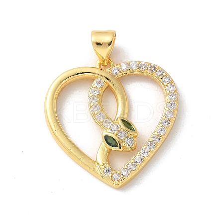 Brass Micro Pave Cubic Zirconia Pendants KK-P292-19G-02-1