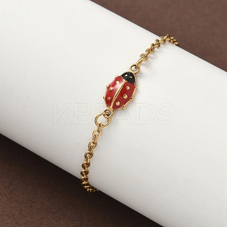 304 Stainless Steel Enamel Link Bracelets BJEW-K226-17B-G-1