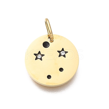 Twelve Constellations 304 Stainless Steel Enamel Pendants STAS-A148-01G-09-1