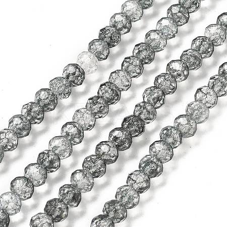 Transparent Crackle Glass Beads Strands CCG-L050-01B-06-1