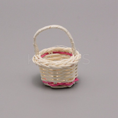 Hand-Woven Rattan Mini Hand Basket Ornaments DJEW-WH0247-01B-1