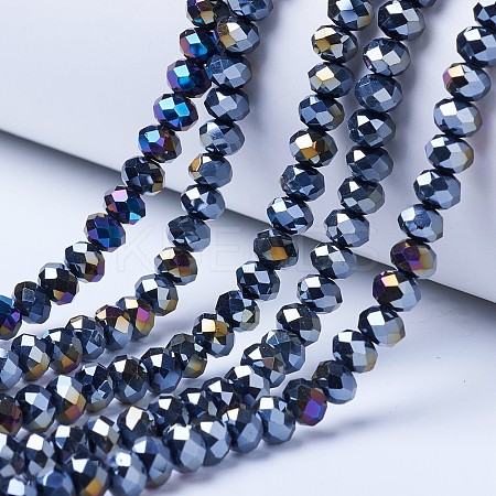 Electroplate Glass Beads Strands EGLA-A034-P6mm-B01-1