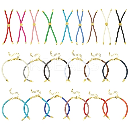 12Pcs 3 Colors Nylon Cords Bracelet Makings Fit for Connector Charms AJEW-YW0001-40A-1