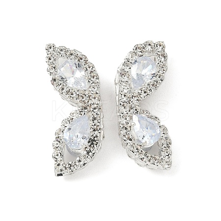 Brass Micro Pave Cubic Zirconia Beads KK-S336-09S-C-1