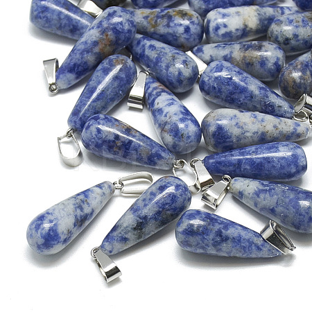 Natural Blue Spot Jasper Pendants X-G-T081-13-1