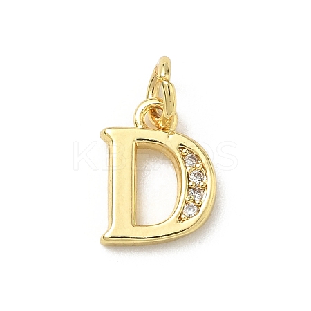 Brass Micro Pave Cubic Zirconia Charms KK-I382-03G-D-1
