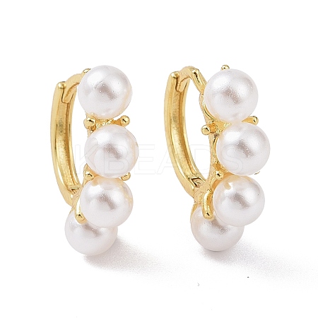 Plastic Pearl Hoop Earrings KK-E033-14G-1