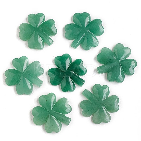 Natural Green Aventurine Carved Healing Clover Figurines PW-WG72625-01-1