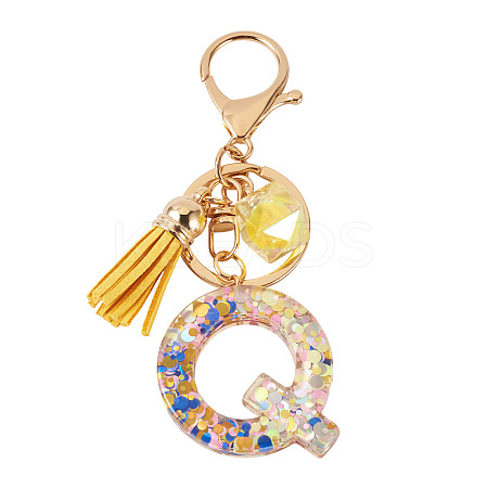 Alloy Resin Polygon Keychains KEYC-TADJ0002-03G-Q-1