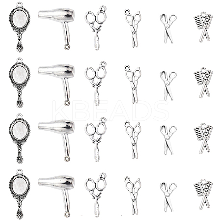 30Pcs 6 Styles Tibetan Style Alloy Pendants TIBEP-YW0002-08-1