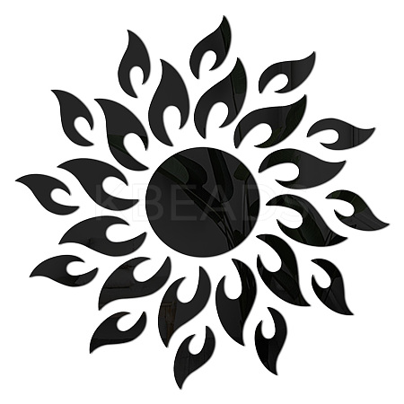 Sunflower Acrylic Mirrors Wall Stickers DIY-CN0001-18C-1