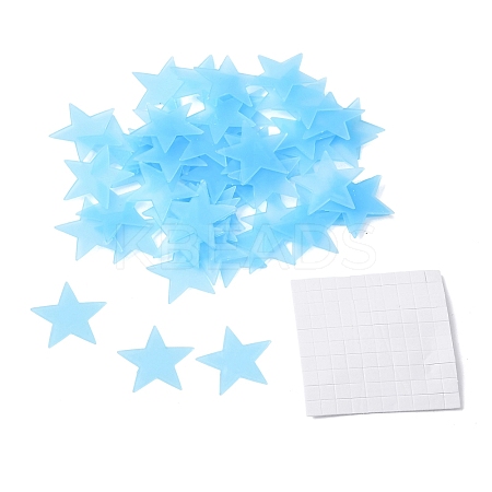 100Pcs Luminous PP Plastic Wall Stickers DIY-H162-83B-1
