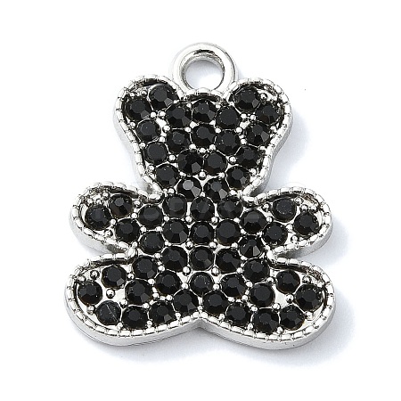 Rack Plating Alloy with Rhinestone Pendants FIND-Z051-06P-02-1