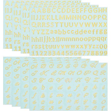 8Pcs 2 Styles Brass Self-Adhesive Picture Stickers STIC-OC0001-02-1